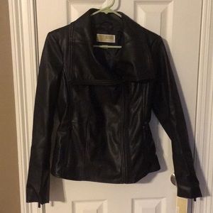 Black Faux Leather Michael Kors Jacket Small
